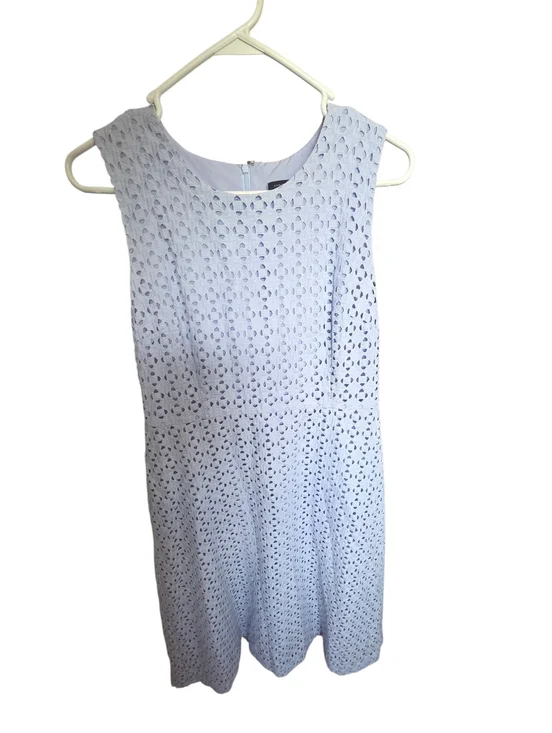 Ann Taylor Sleeveless Light Blue Eyelet A-Line Dress - Picture 4 of 5